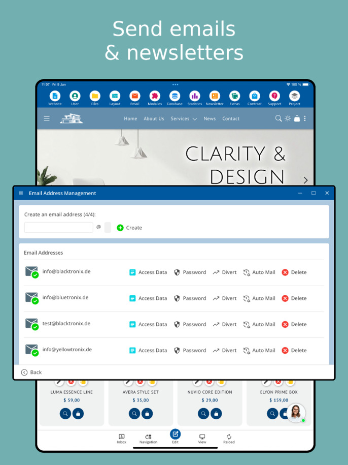 إرسال النشرات عبر التطبيق - عرض التابلت